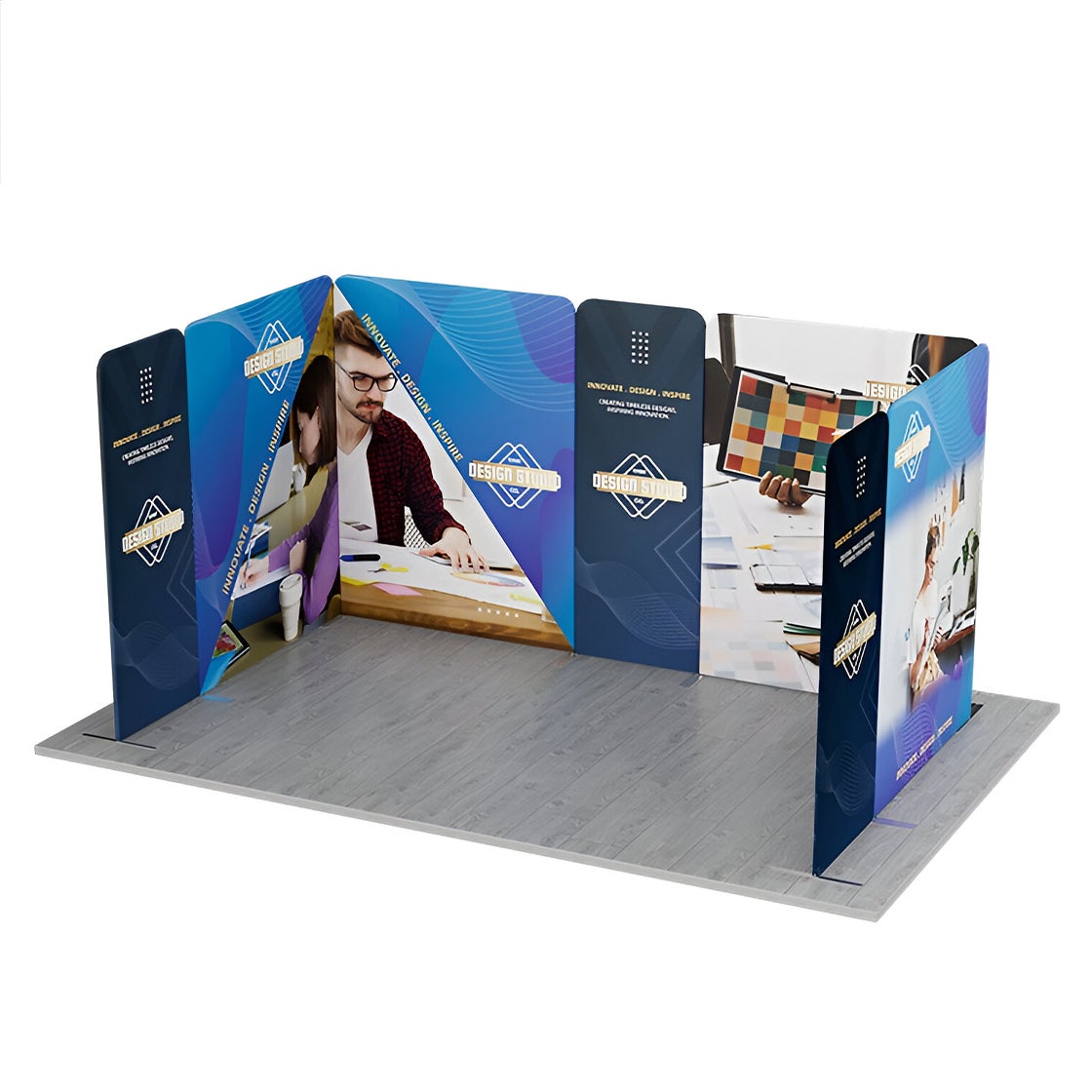 16.4x10ft Magnetic Modular Fabric Displays - U Shape Curved