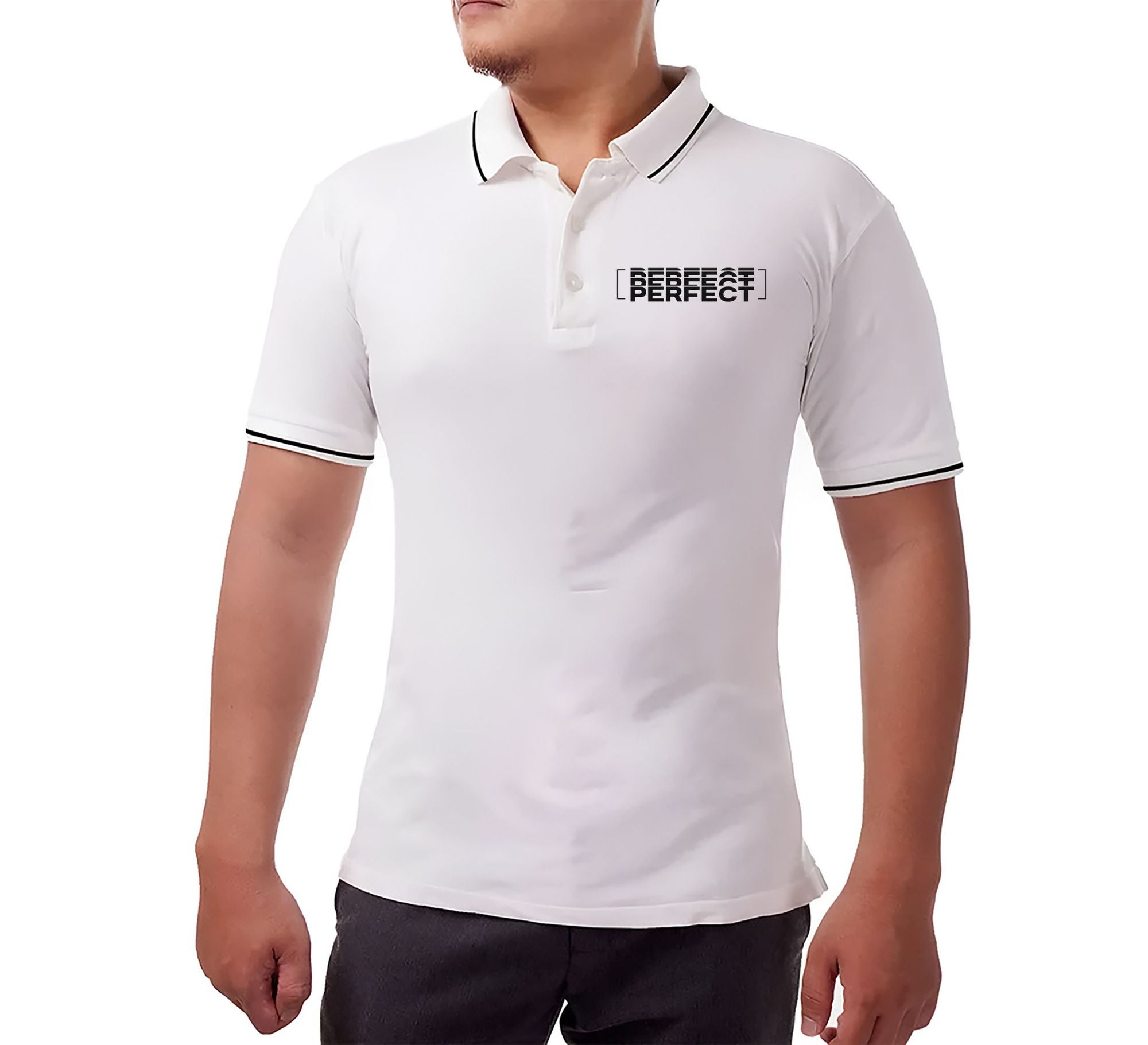 Men's White Polo Shirt - Printed