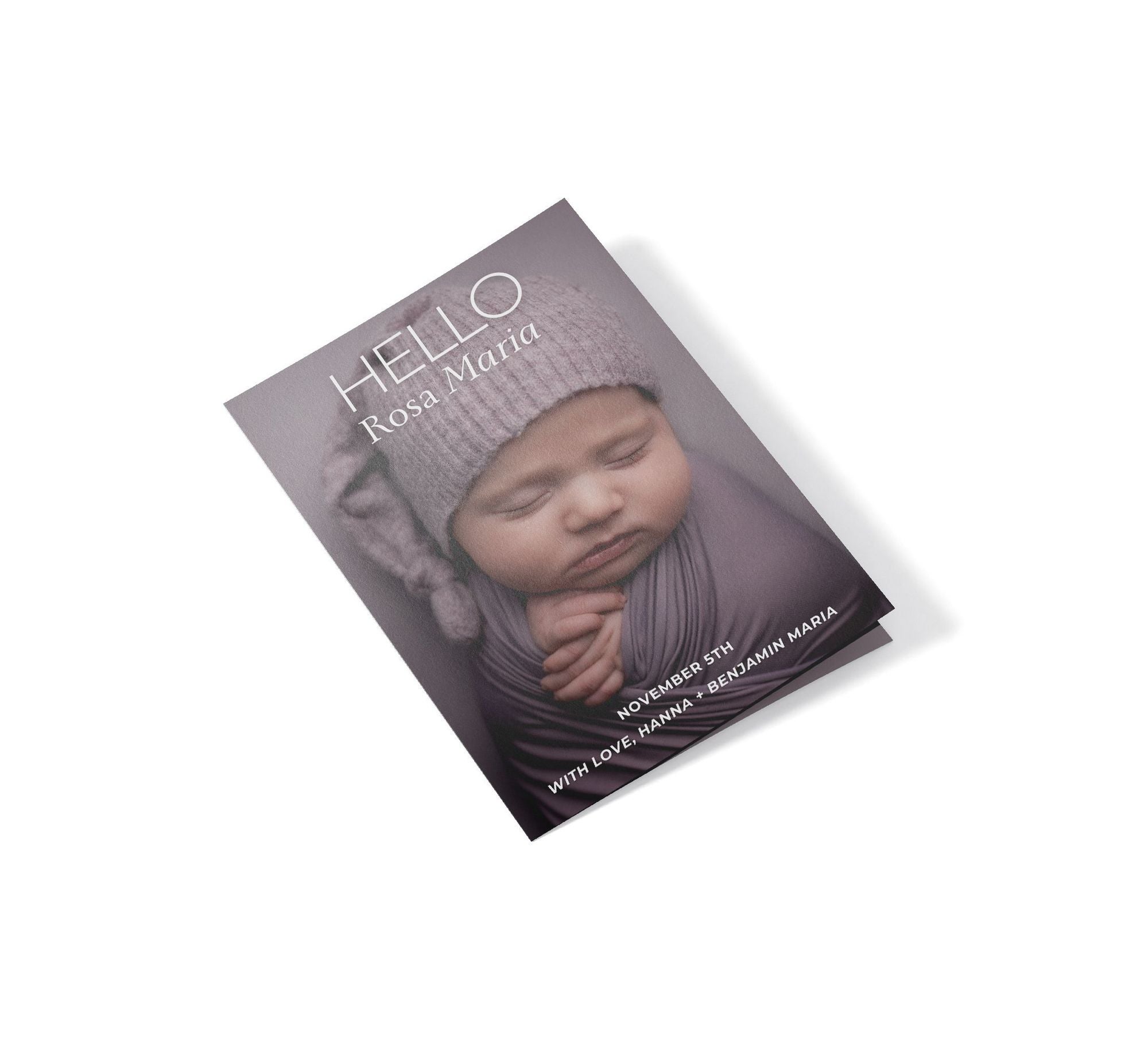 Folded Birth Announcement Cards