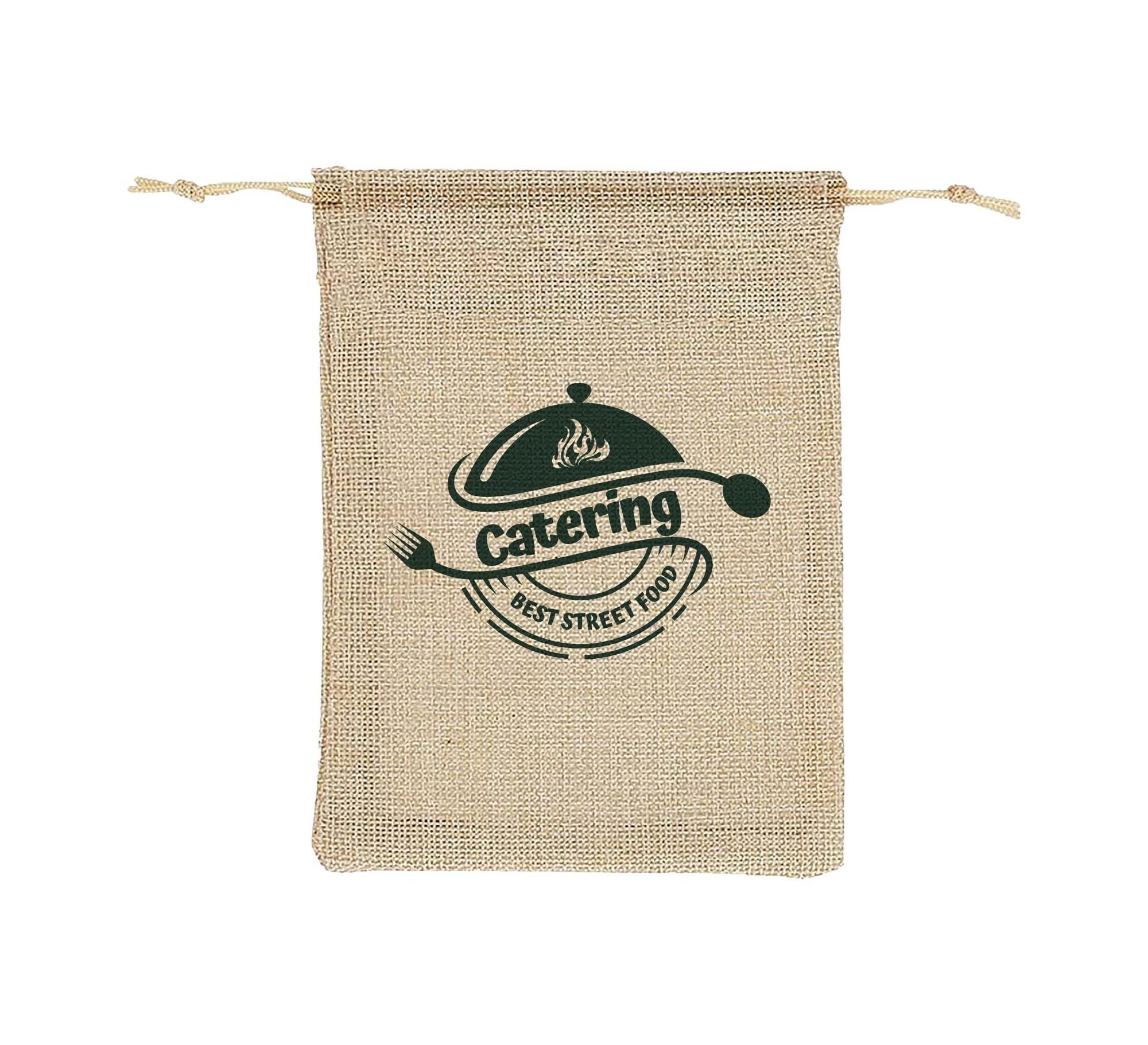Jute Drawstring Bags - Printed