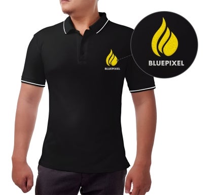 Men's Black Polo Shirt - Embroidered