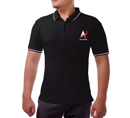 Men's Black Polo Shirt - Printed