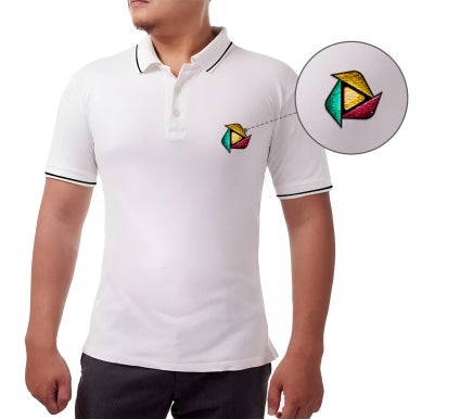 Men's White Polo Shirt - Embroidered