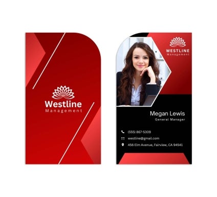 Die-Cut Business Cards - Vertical