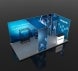 20ft Backlit Trade Show Display – LED Lightbox Backwall with Counters & Graphics