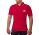 Men's Red Cotton Polo Shirt - Printed