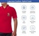 Men's Red Cotton Polo Shirt - Printed